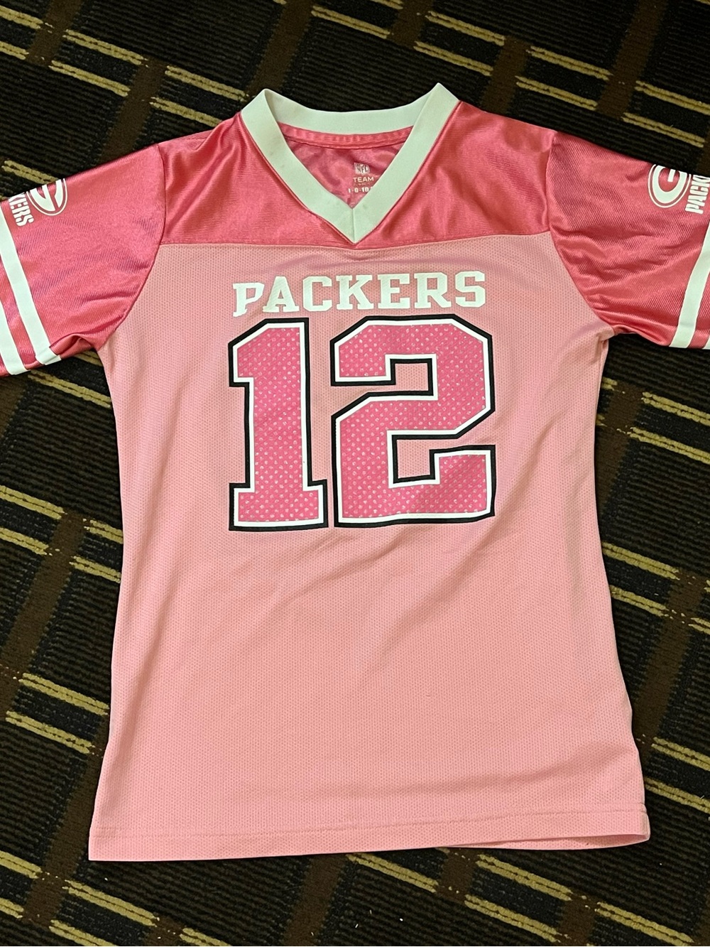Women’s Juniors Pink Aaron Rodgers Green Bay Packers Jersey Large (10-12) 872